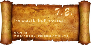 Töröcsik Eufrozina névjegykártya
